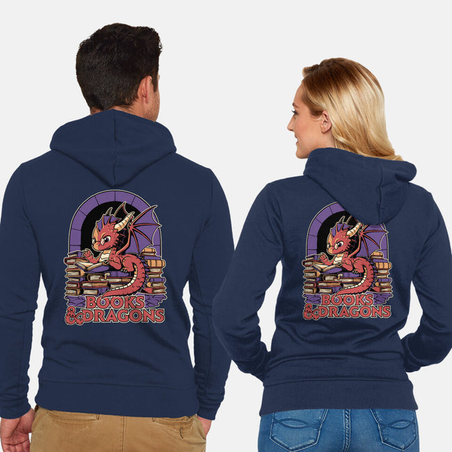 Books And Dragons-Unisex-Zip-Up-Sweatshirt-Studio Mootant