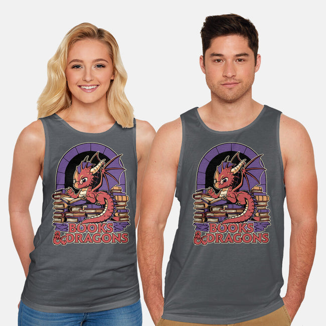 Books And Dragons-Unisex-Basic-Tank-Studio Mootant