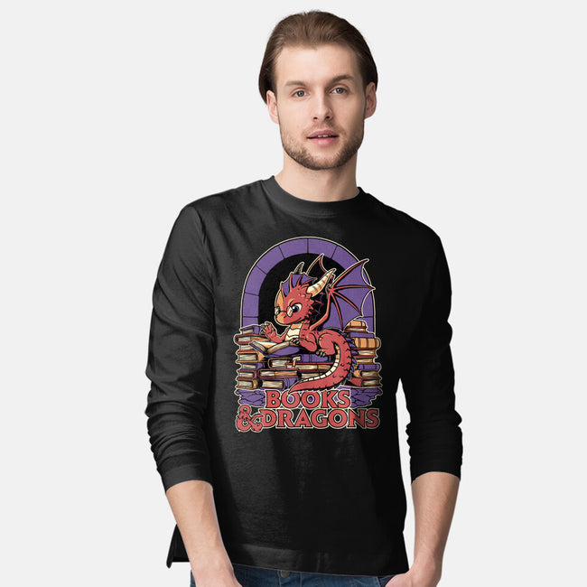 Books And Dragons-Mens-Long Sleeved-Tee-Studio Mootant