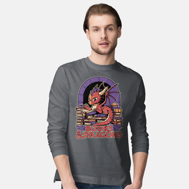 Books And Dragons-Mens-Long Sleeved-Tee-Studio Mootant