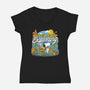 Beagle Wilderness Exploration-Womens-V-Neck-Tee-Studio Mootant