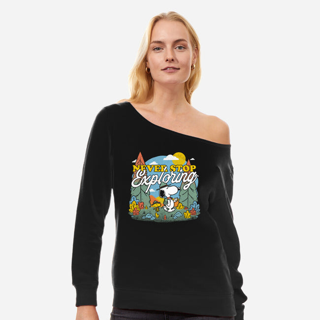 Beagle Wilderness Exploration-Womens-Off Shoulder-Sweatshirt-Studio Mootant