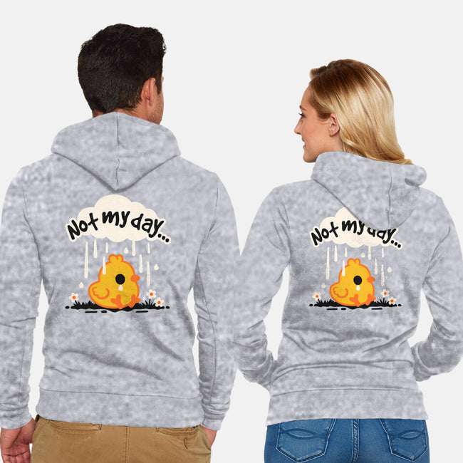 Not My Day Sad Chick-Unisex-Zip-Up-Sweatshirt-NemiMakeit