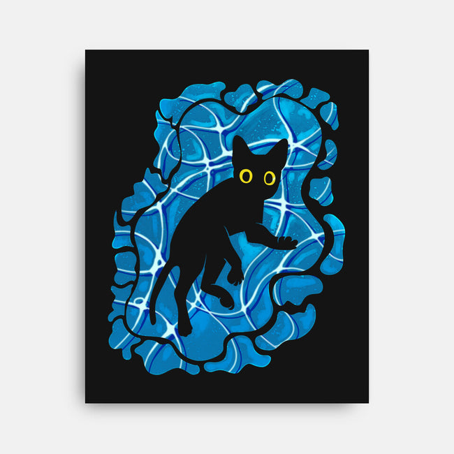 Cat Underwater-None-Stretched-Canvas-nickzzarto