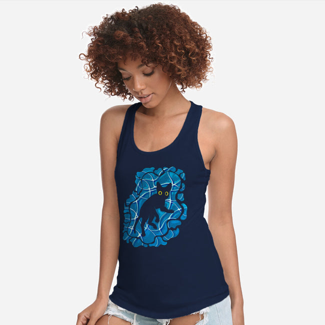 Cat Underwater-Womens-Racerback-Tank-nickzzarto