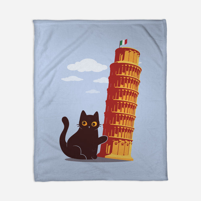 Purrfectly Tilted-None-Fleece-Blanket-erion_designs