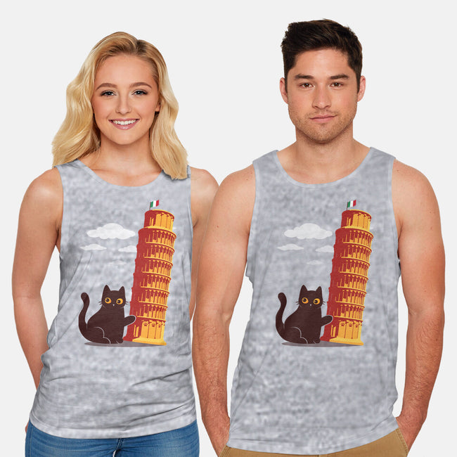 Purrfectly Tilted-Unisex-Basic-Tank-erion_designs