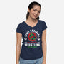 Volt Cactuar Emblem-Womens-V-Neck-Tee-LAGELANTEE