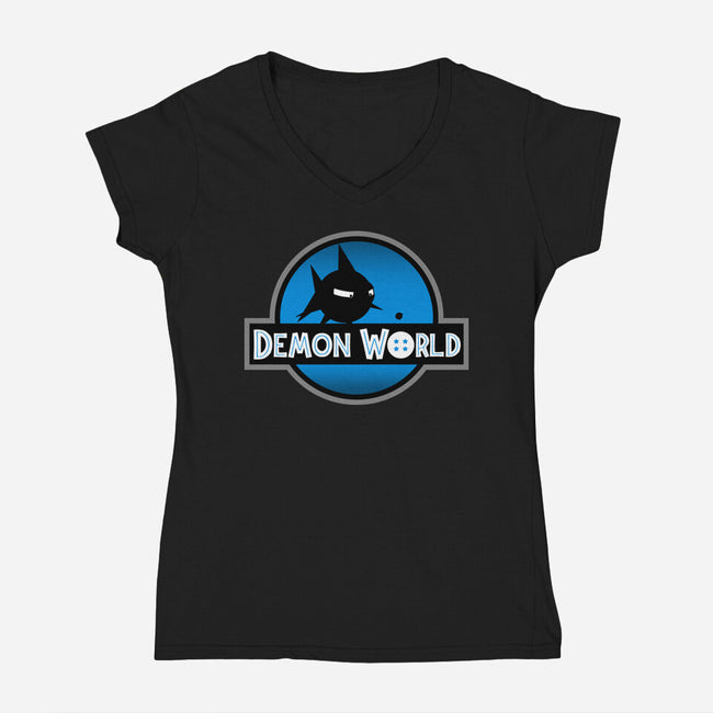 Demon World-Womens-V-Neck-Tee-Boggs Nicolas