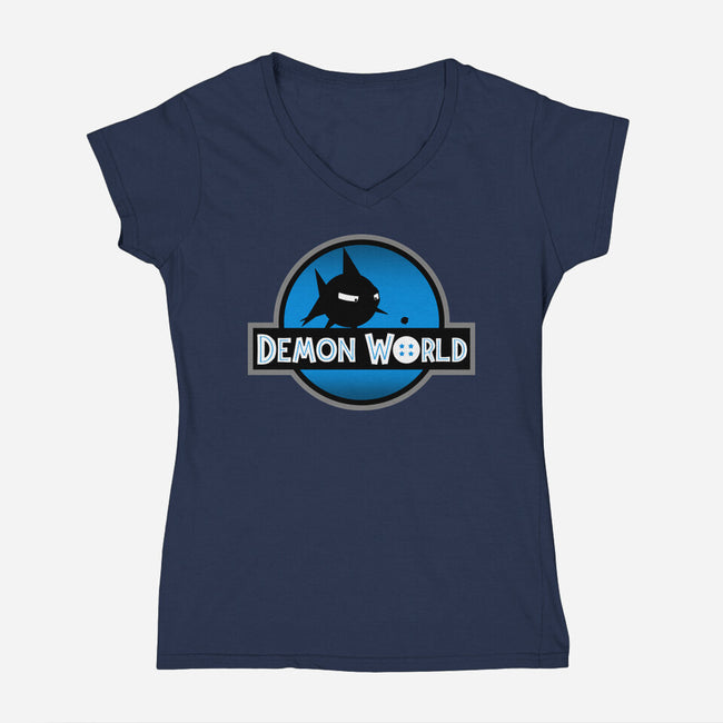 Demon World-Womens-V-Neck-Tee-Boggs Nicolas