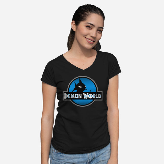 Demon World-Womens-V-Neck-Tee-Boggs Nicolas