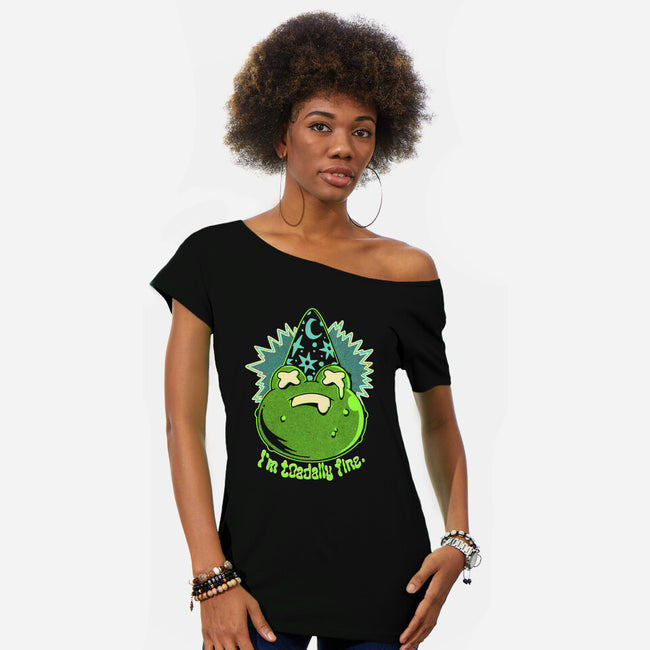 I'm Toadally Fine-Womens-Off Shoulder-Tee-ilustrata