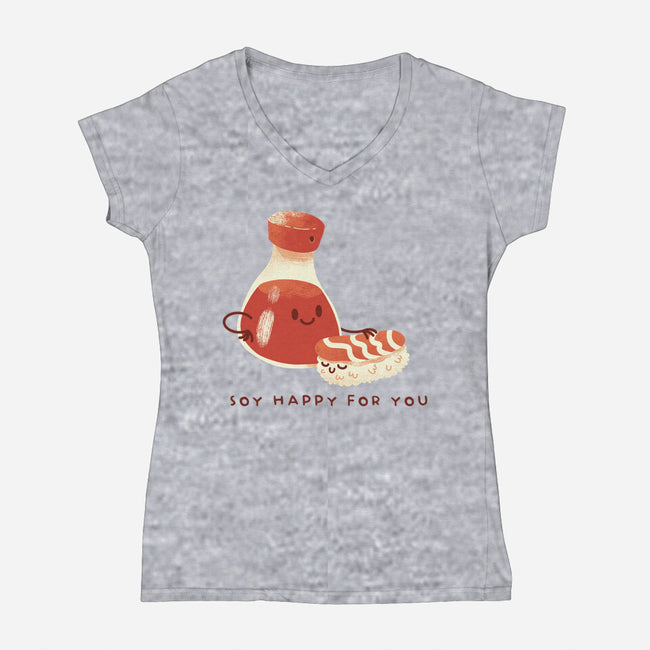 Soy Happy For You-Womens-V-Neck-Tee-FunkVampire