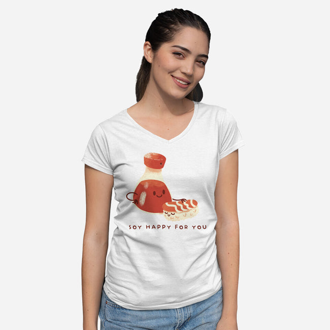 Soy Happy For You-Womens-V-Neck-Tee-FunkVampire