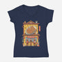 Gyoza Neko House-Womens-V-Neck-Tee-vp021