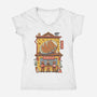 Gyoza Neko House-Womens-V-Neck-Tee-vp021