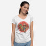 Raptor Catana Meowster-Womens-V-Neck-Tee-vp021