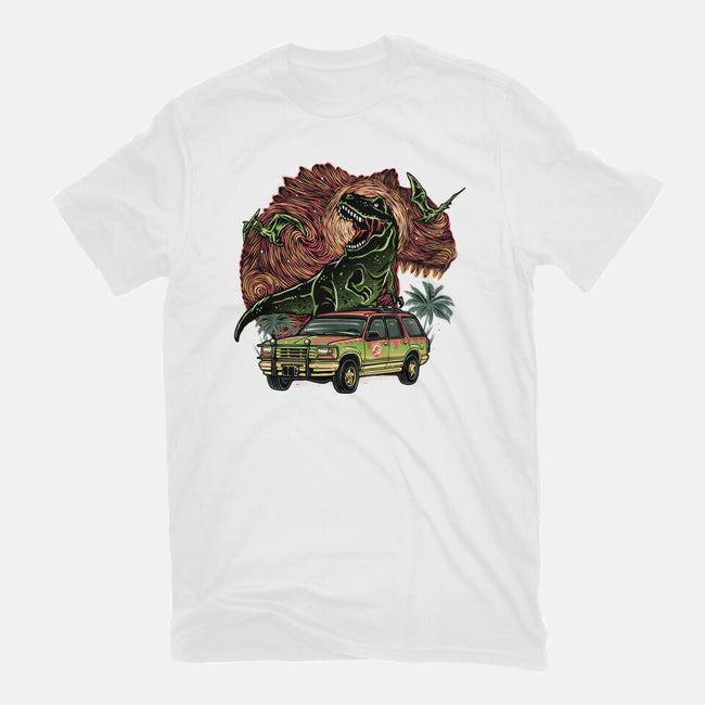 Dino Expedition-Unisex-Basic-Tee-glitchygorilla