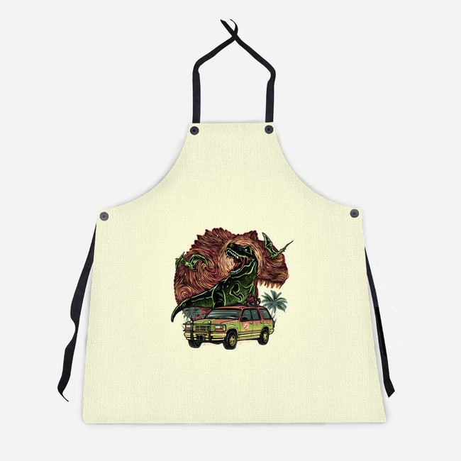 Dino Expedition-Unisex-Kitchen-Apron-glitchygorilla