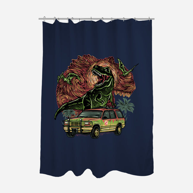 Dino Expedition-None-Polyester-Shower Curtain-glitchygorilla