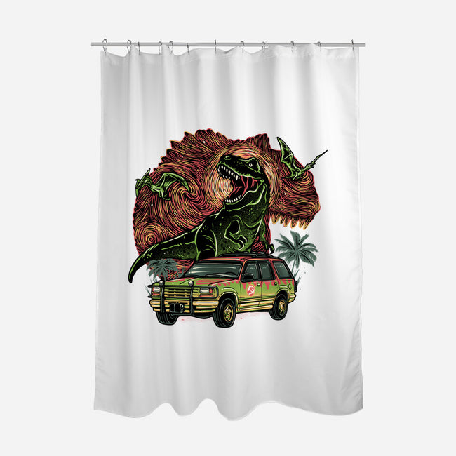 Dino Expedition-None-Polyester-Shower Curtain-glitchygorilla