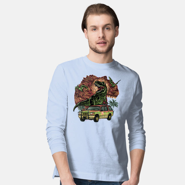 Dino Expedition-Mens-Long Sleeved-Tee-glitchygorilla