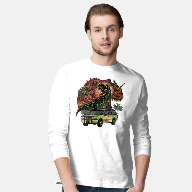 Dino Expedition-Mens-Long Sleeved-Tee-glitchygorilla