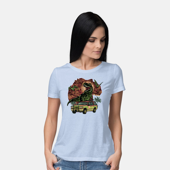 Dino Expedition-Womens-Basic-Tee-glitchygorilla