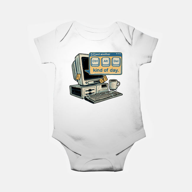 Just Another Day-Baby-Basic-Onesie-glitchygorilla