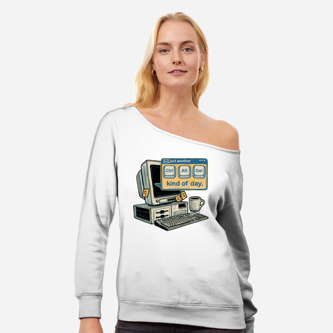 Just Another Day-Womens-Off Shoulder-Sweatshirt-glitchygorilla