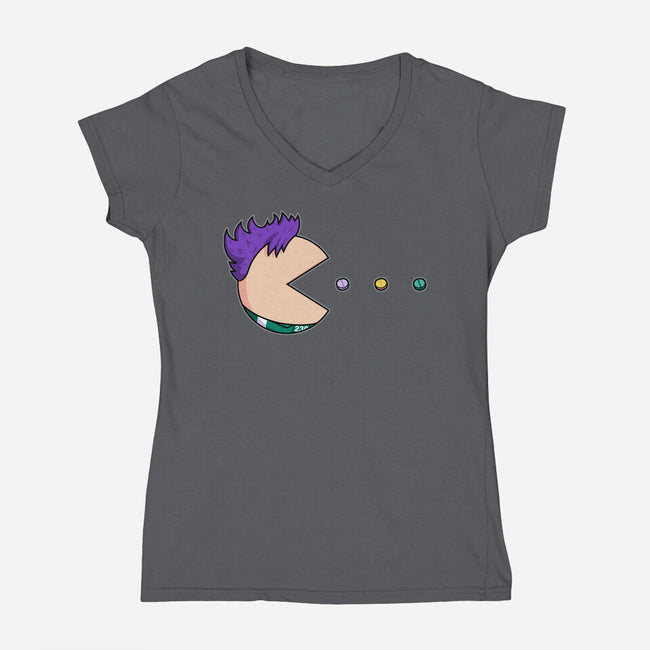 Pill-Man-Womens-V-Neck-Tee-Raffiti