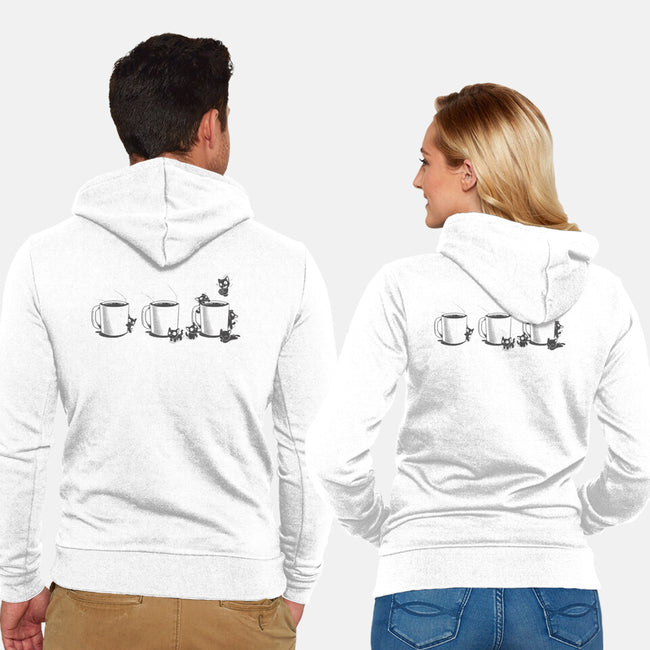 Coffee Cat Too-Unisex-Zip-Up-Sweatshirt-yumie