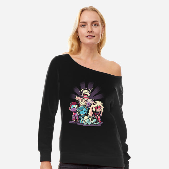 Cute Gems Too-Womens-Off Shoulder-Sweatshirt-yumie