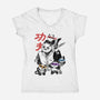 Kung Fu Panda Three-Womens-V-Neck-Tee-yumie