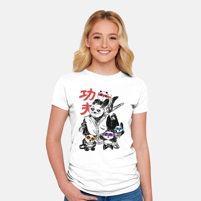 Kung Fu Panda Three-Womens-Fitted-Tee-yumie