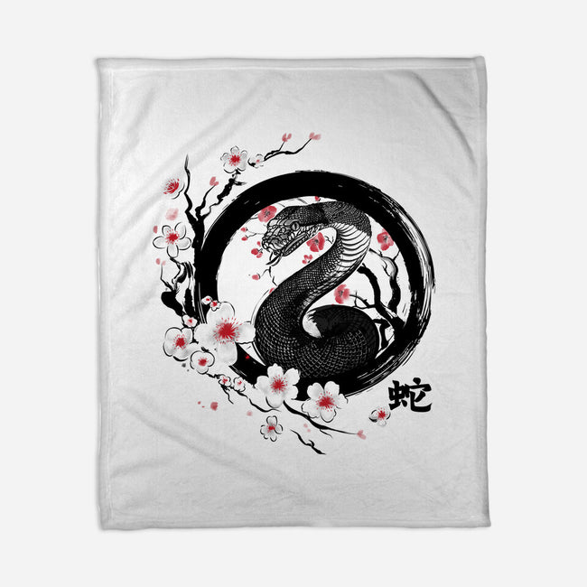 Year Of The Wood Snake-None-Fleece-Blanket-DrMonekers