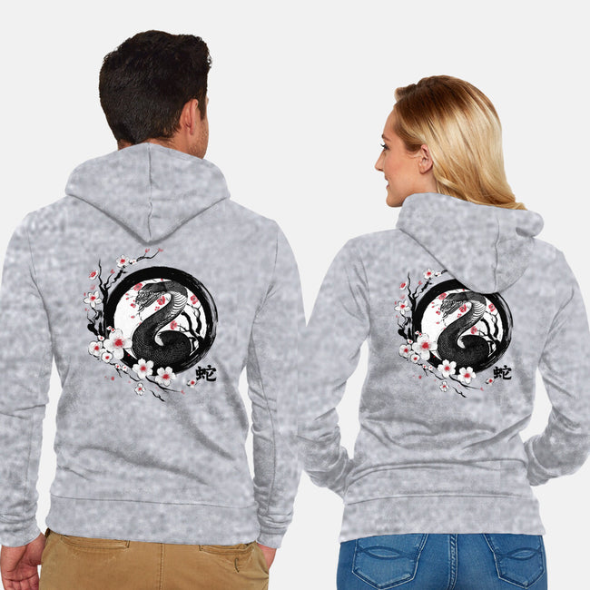 Year Of The Wood Snake-Unisex-Zip-Up-Sweatshirt-DrMonekers