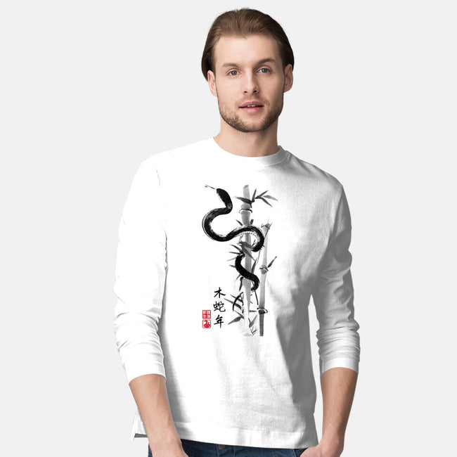 Year Of The Snake Sumi-e-Mens-Long Sleeved-Tee-DrMonekers