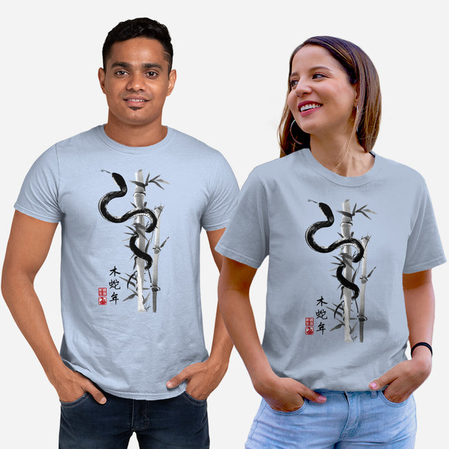 Year Of The Snake Sumi-e-Unisex-Basic-Tee-DrMonekers