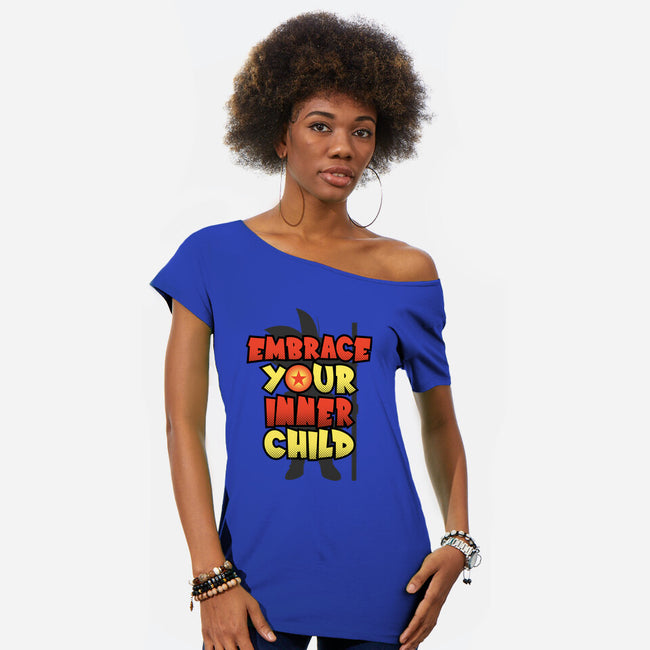 Embrace Your Inner Child-Womens-Off Shoulder-Tee-Boggs Nicolas