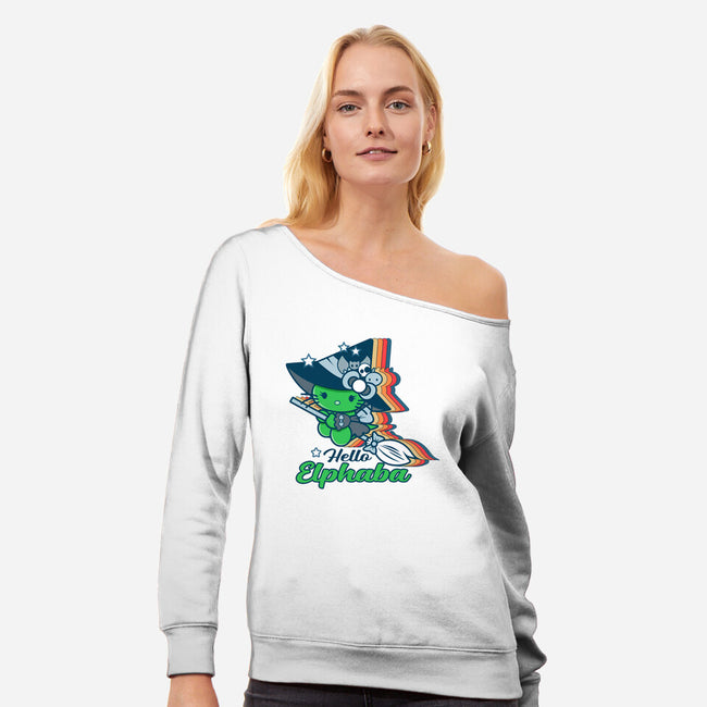 Hello Elphaba-Womens-Off Shoulder-Sweatshirt-palmstreet