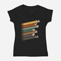 Poke Stripes-Womens-V-Neck-Tee-sebasebi