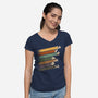 Poke Stripes-Womens-V-Neck-Tee-sebasebi