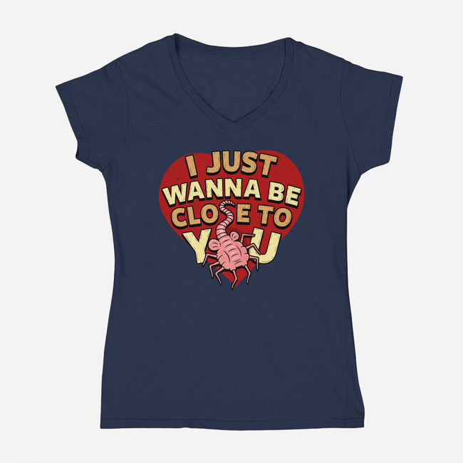 I Just Wanna Be Close To You-Womens-V-Neck-Tee-Boggs Nicolas