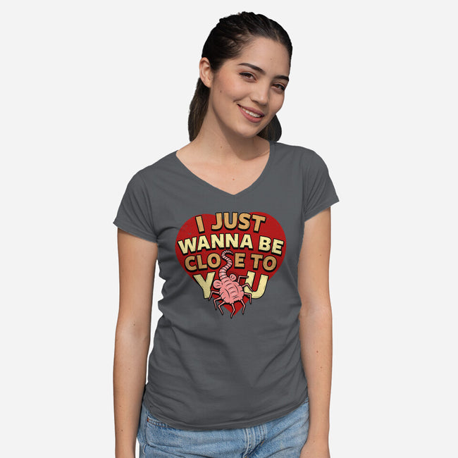 I Just Wanna Be Close To You-Womens-V-Neck-Tee-Boggs Nicolas