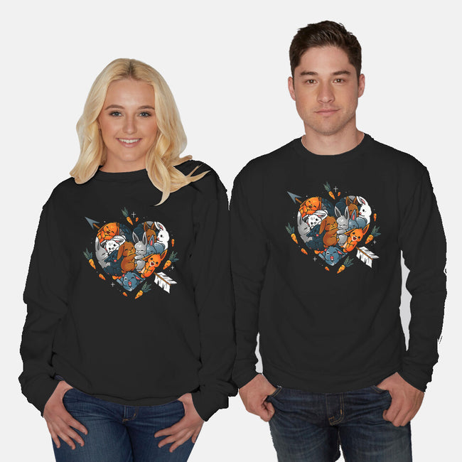 Love Rabbits-Unisex-Crew Neck-Sweatshirt-Vallina84