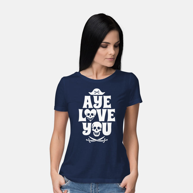 Aye Love You-Womens-Basic-Tee-Boggs Nicolas