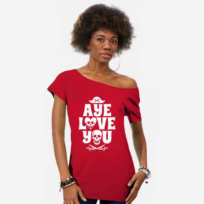 Aye Love You-Womens-Off Shoulder-Tee-Boggs Nicolas