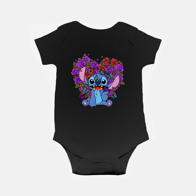 Stitch With Butterfly-Baby-Basic-Onesie-Superblitz