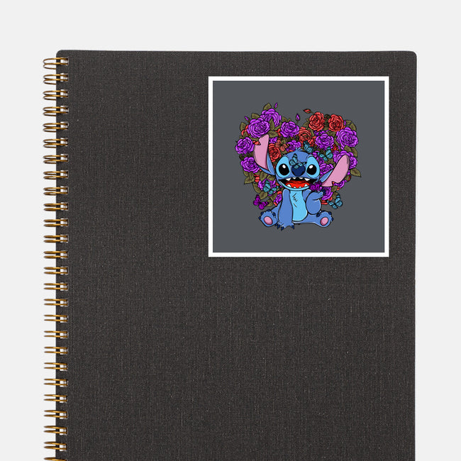 Stitch With Butterfly-None-Glossy-Sticker-Superblitz